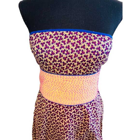 Free People Strapless Cottage Core Feminine Floral Dress Smocked Y2K empire - Picture 2 of 10